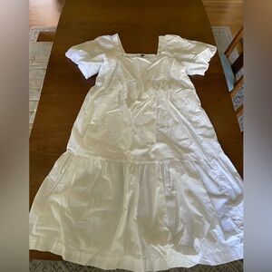 Old Navy White Puff Sleeve Midi Dress